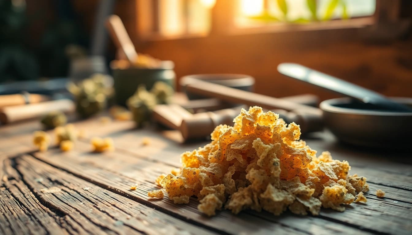 Shop premium bubble hash online showcasing its rich texture and artisanal quality.