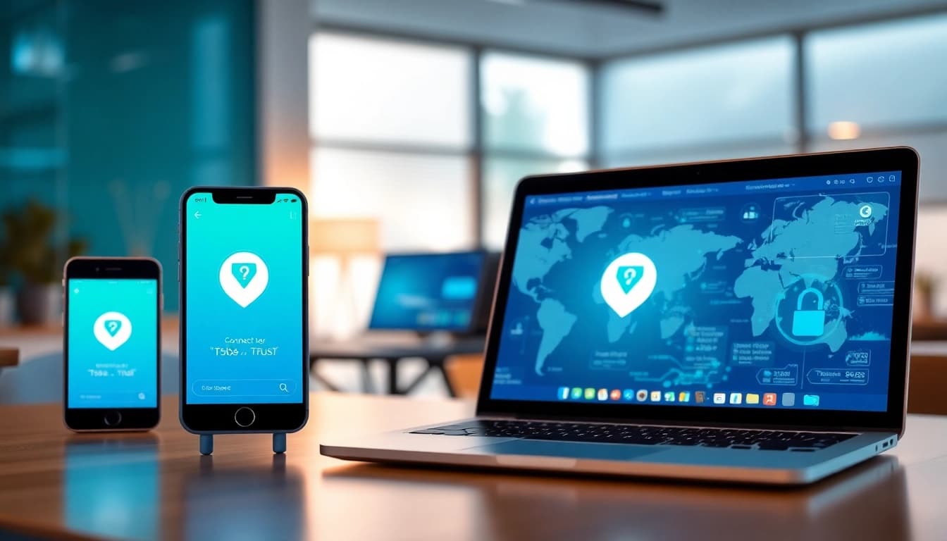 快连下载 interface on multiple devices, showcasing seamless global connectivity and high-speed access.
