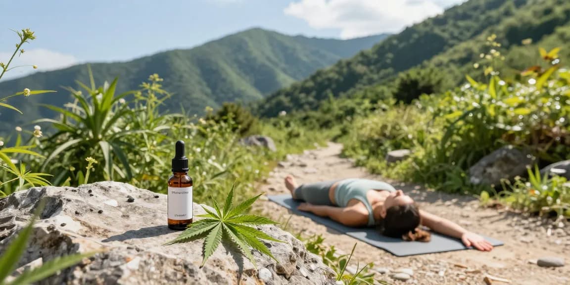 Living Soil kaufen hilft bei der optimalen Nährstoffversorgung von Pflanzen, CBD-Öl und natürliche Wellness-Produkte auf einer Yogamatte.