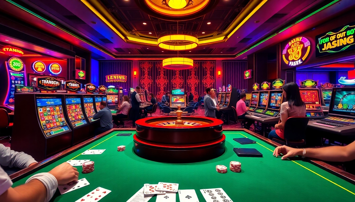Experience thrilling moments at Jun88 with players enjoying diverse casino games and vibrant atmosphere.