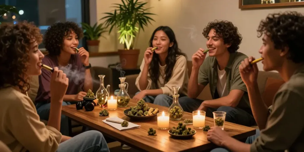 Enjoy the experience of buy hash online Canada in a cozy lounge setting with friends.