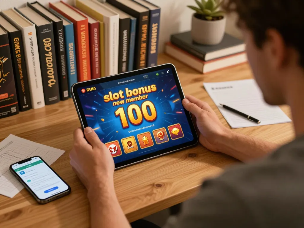 Engage with exciting slot bonus new member 100 offers through dynamic online gameplay on a tablet.