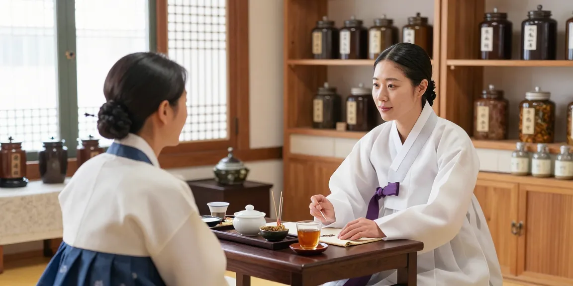 Engaging consultation at a 수원한의원 showcasing personalized care in a soothing environment.
