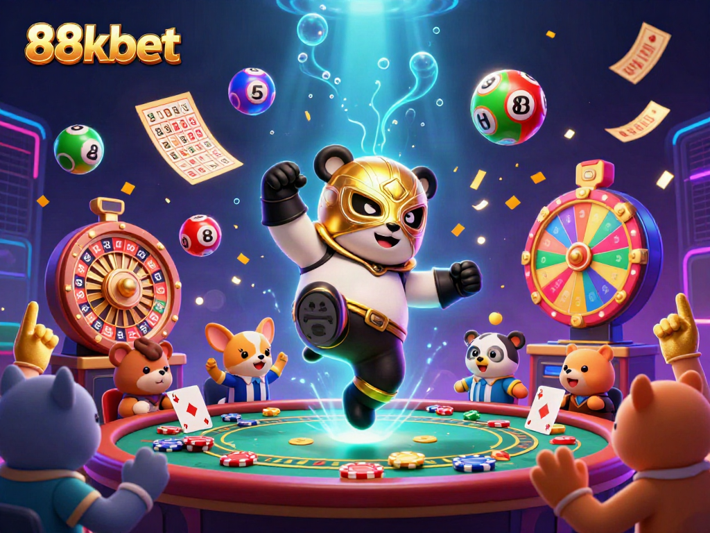 Engage in thrilling games with 88kbet, featuring vibrant characters and dynamic casino elements.
