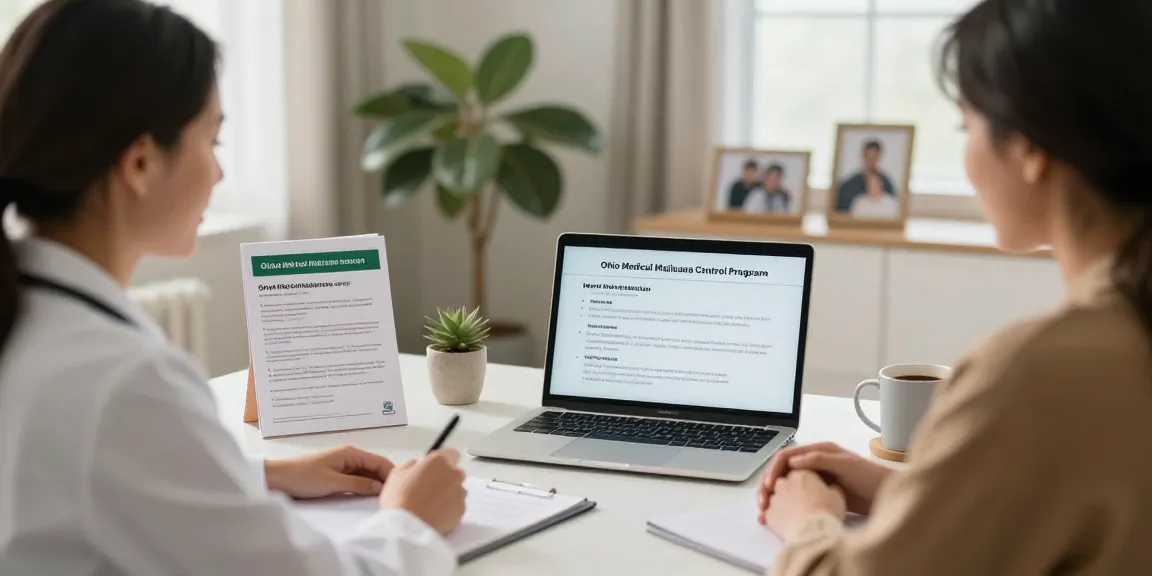 Consultation for MMJ card Ohio in a warm, inviting home office setting