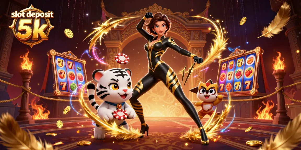 Experience the thrill of slot deposit 5k with engaging characters, vibrant colors, and dynamic casino elements.