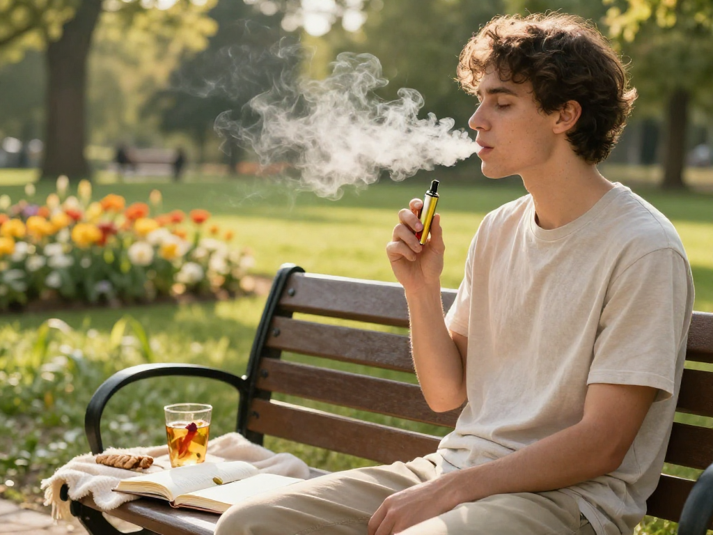 Experience the pure enjoyment of a cookies disposable vape pen 1g surrounded by natural wellness elements.