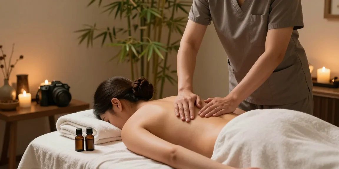 Relaxing Swedish massage therapy session with soothing ambient elements for wellness.