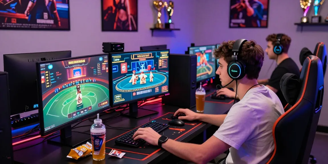 Gamer engaging with games at https://haywin.eu.com/ in a vibrant online gaming studio.