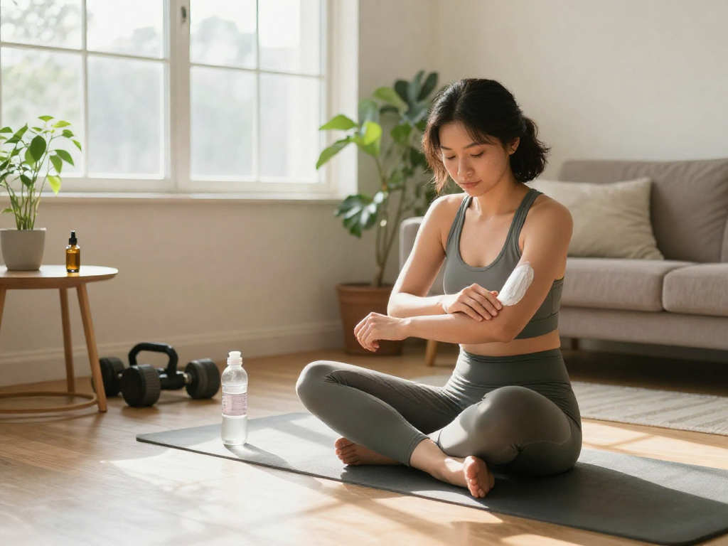 Application de la résine CBD pour une récupération naturelle après l'exercice, mettant en avant des produits de bien-être à base de cannabis.