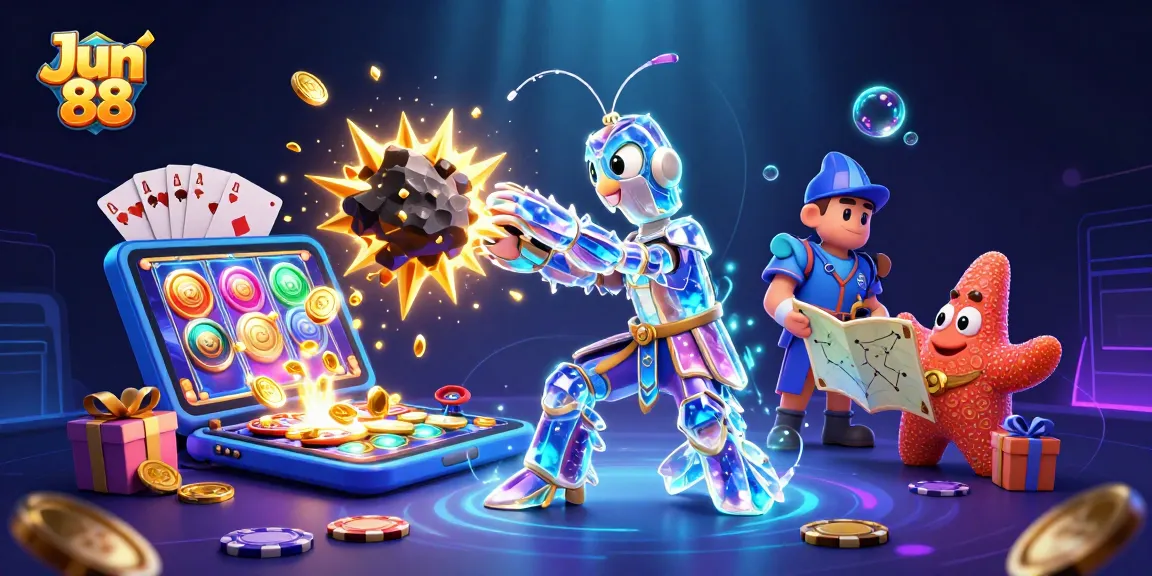 Engage with Jun 88 as a vibrant casino experience, showcasing galactic themes and thrilling gameplay.