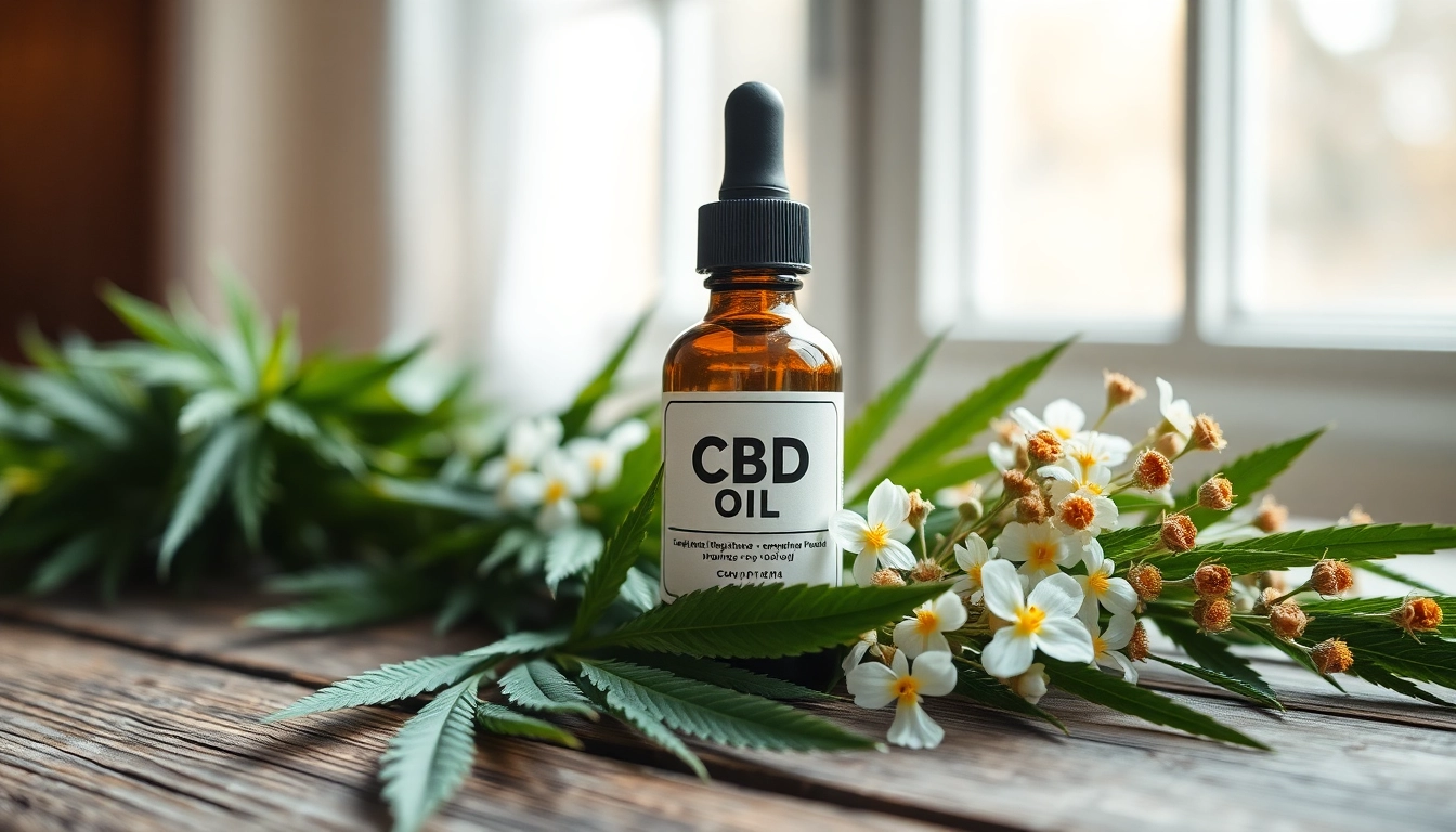 Enhance wellness with high-quality CBD Oil in a natural setting with organic elements.