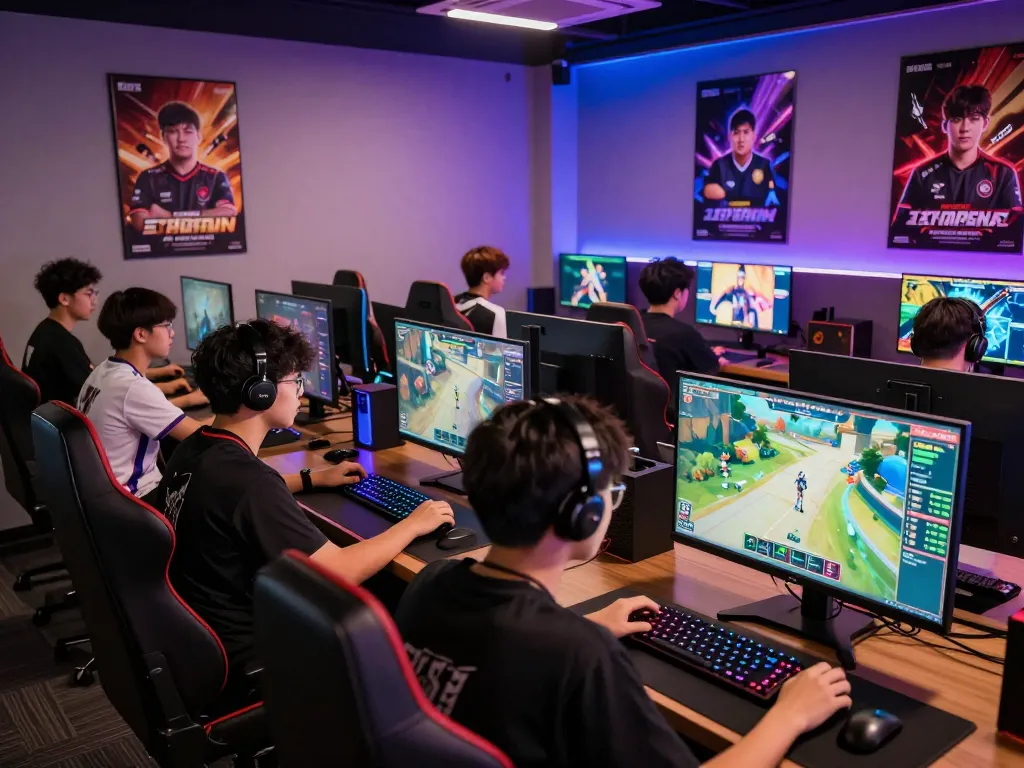 Exciting gamers engaged in esports betting Singapore with vibrant atmosphere and competitive spirit.