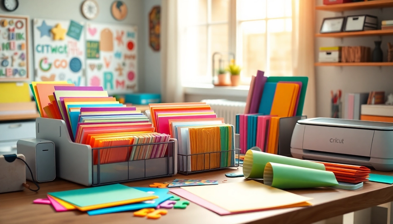 Cricut SVG designs showcased in a colorful crafting workspace, inspiring creativity.