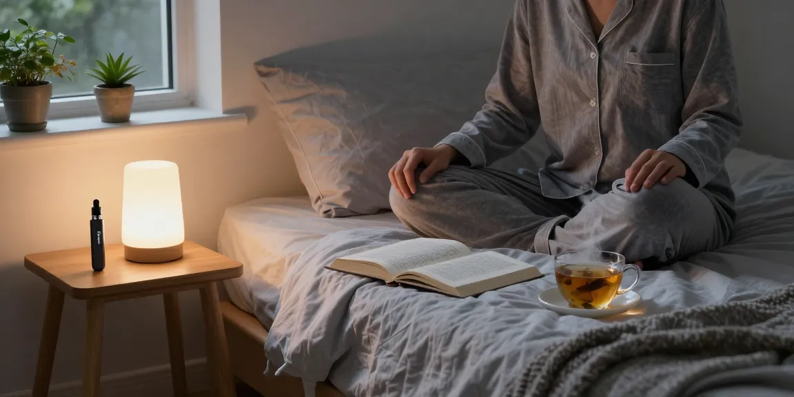 Muha meds disposable with quality CBD oil in a serene bedroom wellness routine promoting relaxation and self-care.