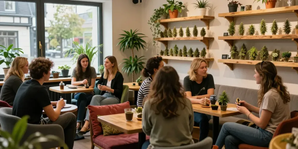 Social atmosphere at a cannabis club in Goslar showcasing community engagement
