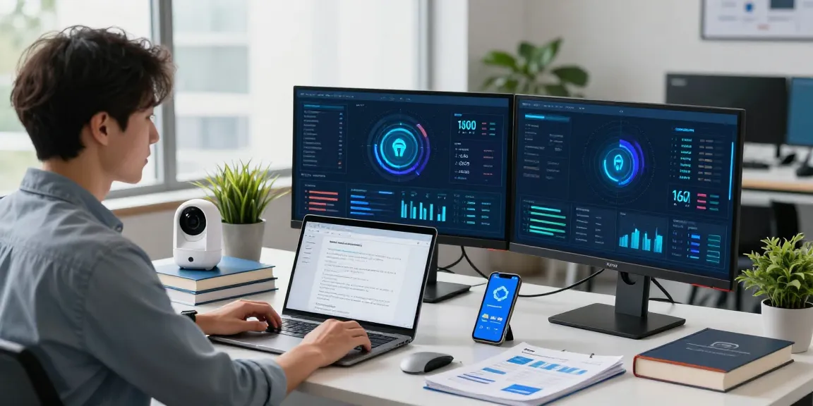 Cybersecurity analyst reviewing metrics at https://shs-dome5.com/ for secure web access.