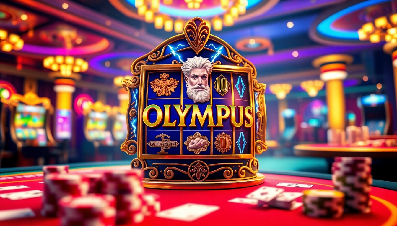 Experience the thrill of the Olympus slot at this luxurious gaming setup with Greek-inspired elements.