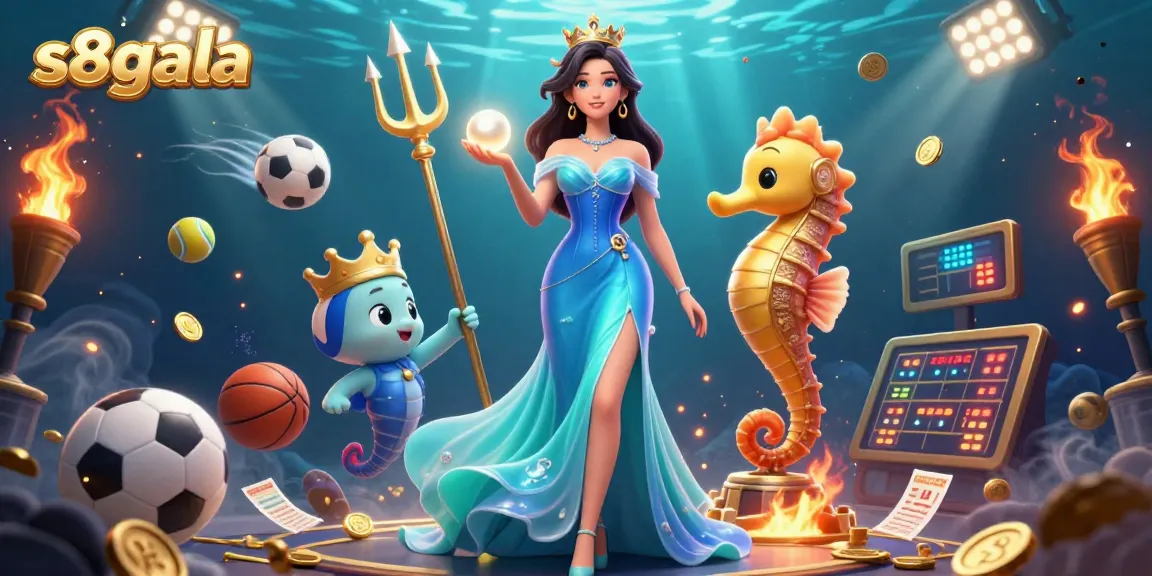 S8gala captivates players with an enchanting underwater casino scene featuring dynamic sports betting elements.