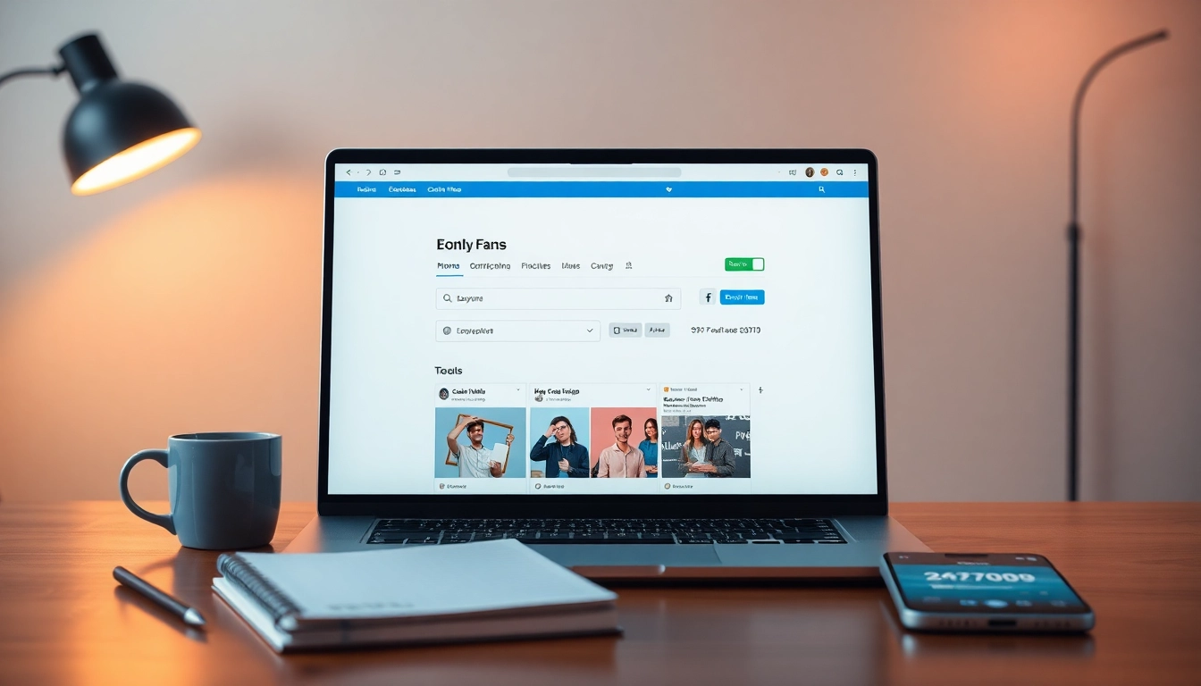 Engaging digital interface of the best OnlyFans search tool on a laptop highlighting user-friendly features.