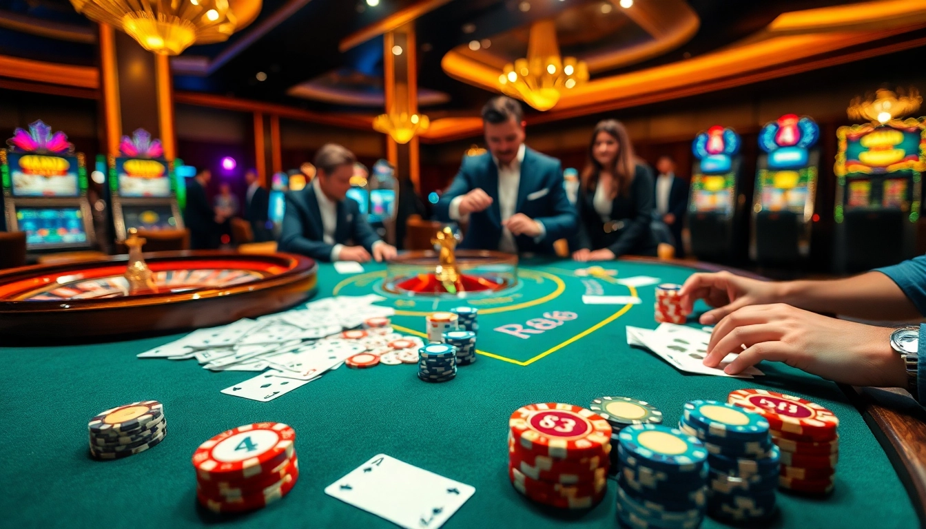 Experience thrilling gameplay at RR88 with vibrant casino tables and colorful chips.